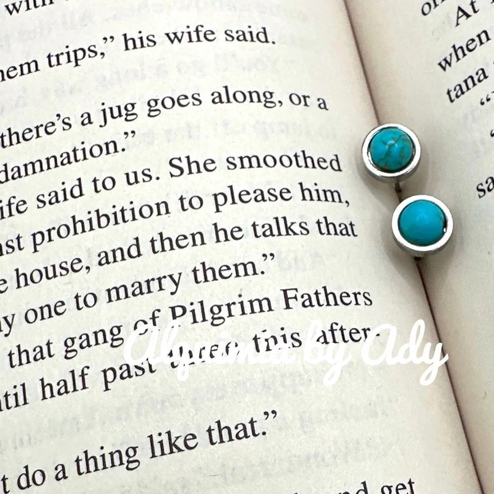 Tiny Dots 5mm Turquoise Silver Stud Earrings West… - image 1